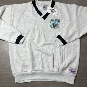 Vintage Portland Sea Dogs MiLB Pinstripe Crewneck Sweatshirt 1995 Men's XL NWT
